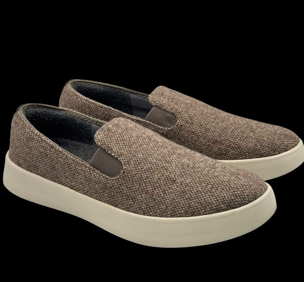 Allbirds Cruiser Slip On Tweed Shoes Mens Size 10.5 Weathered Brown Wool